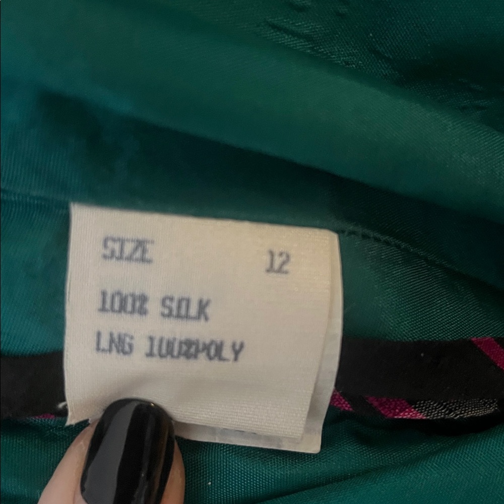 80s Strapless Plaid Pink and Green Dress - Picture 9 of 14